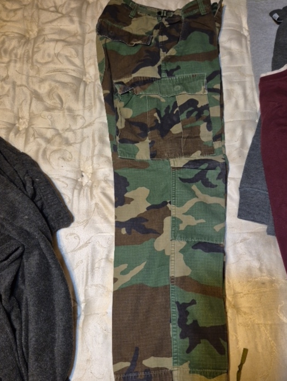 X-small Cargo Pants - Green Camouflage army military pants